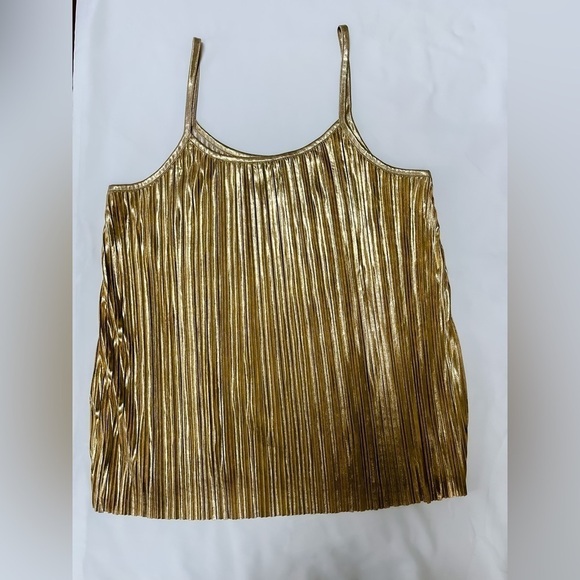 H&M gold pleated tank top - size small - Picture 3 of 4